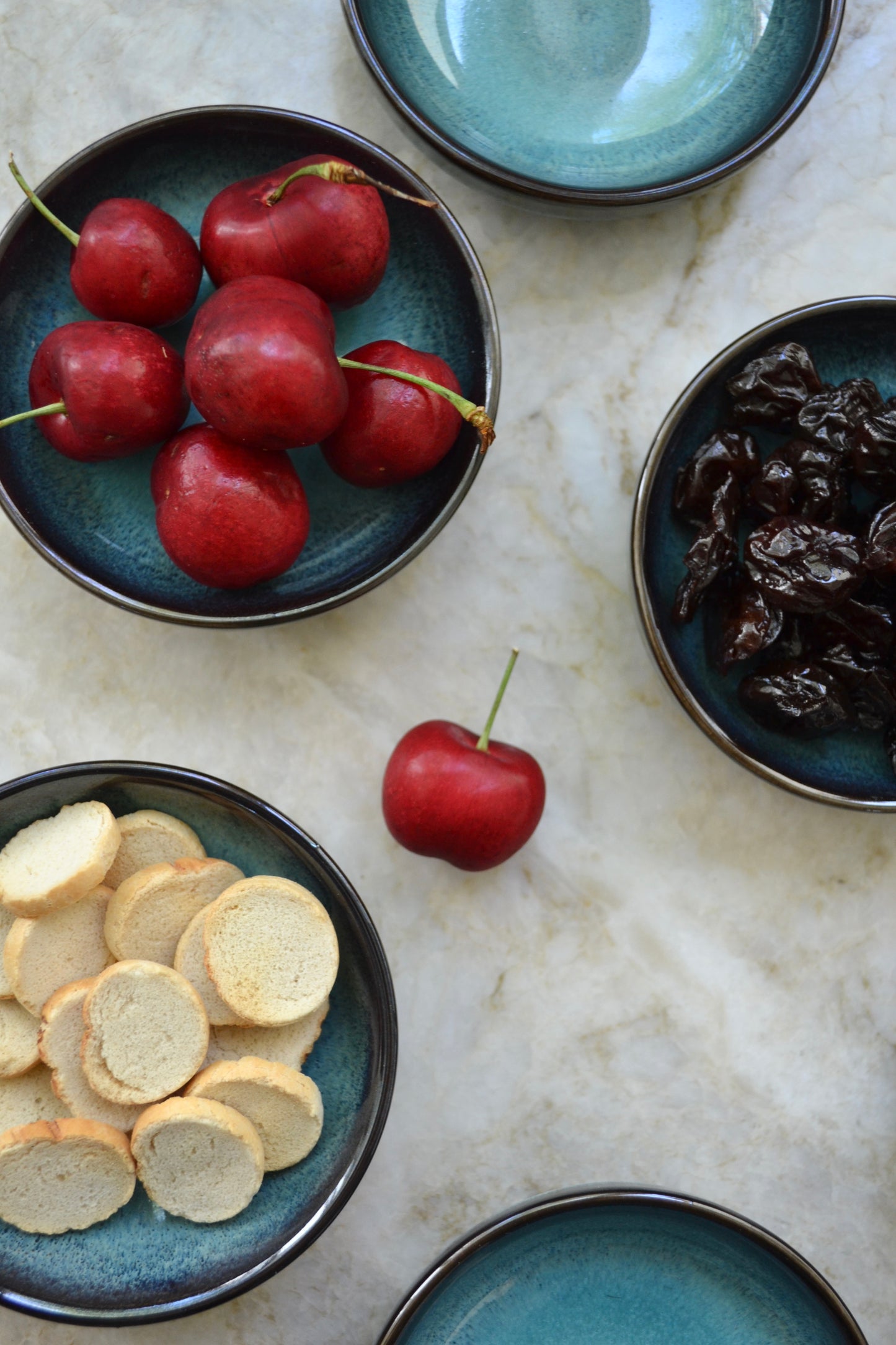 Pinch bowl, blue bowl set, small bowls, charcuterie bowls, artisan bowls, unique bowls, snack bowls, home decor, kitchenwares, eclectic kitchen, tiny bowls, full view.