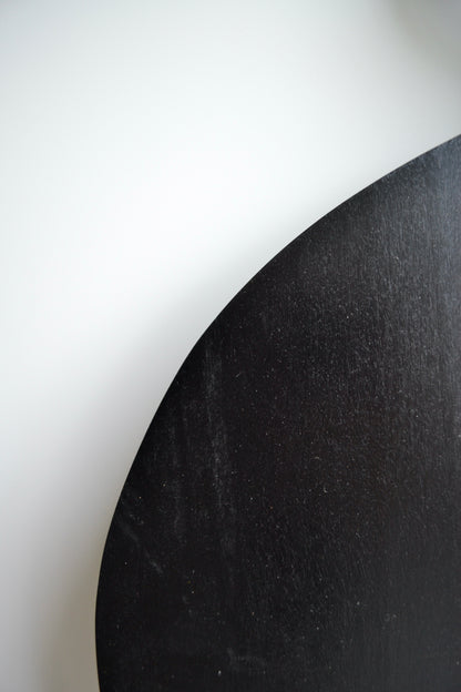 Charcuterie board, serving board, black cutting board, round black charcuterie board, black serving board, mango wood cutting board, home decor, detail view