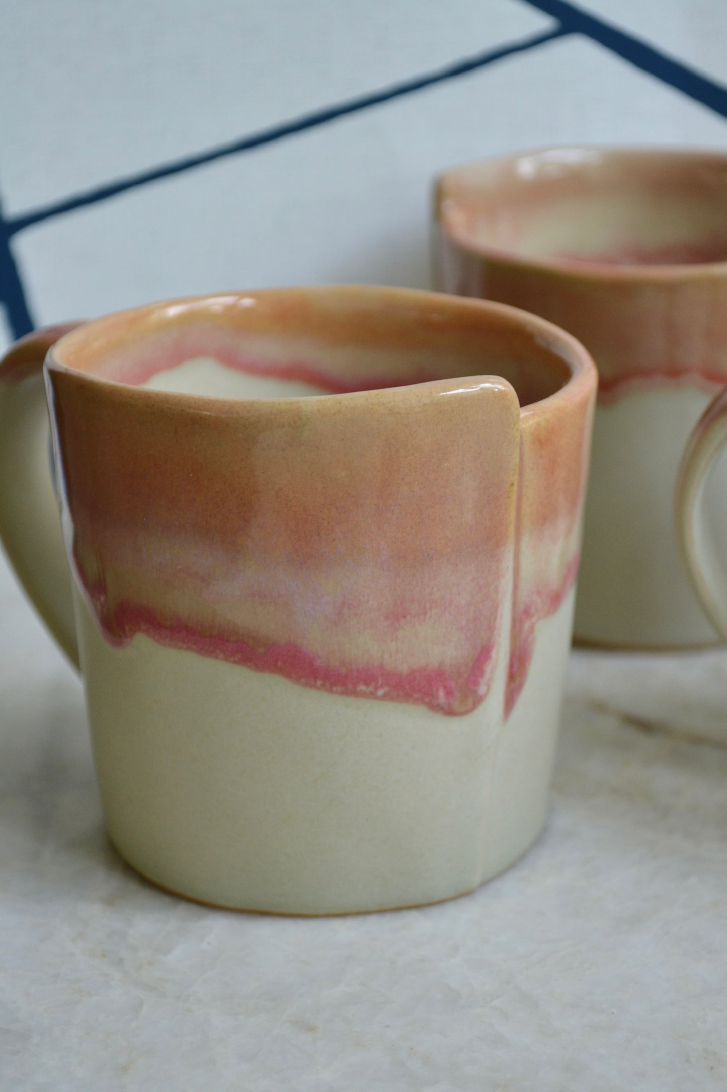 Mug, unique mug, handmade mug, dipped mug, mug set, unique kitchenware, unique mug, handmade pottery, eclectic home decor, kitcheware, kitchen goods, close up view