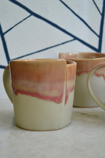 Mug, unique mug, handmade mug, dipped mug, mug set, unique kitchenware, unique mug, handmade pottery, eclectic home decor, kitcheware, kitchen goods, profile view