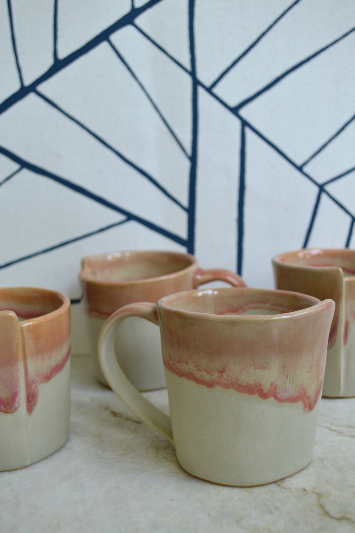 Mug, unique mug, handmade mug, dipped mug, mug set, unique kitchenware, unique mug, handmade pottery, eclectic home decor, kitcheware, kitchen goods, full view